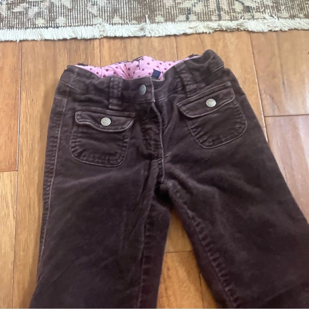 Mini Boden Brown Velour Flared Pants - Size 6 years